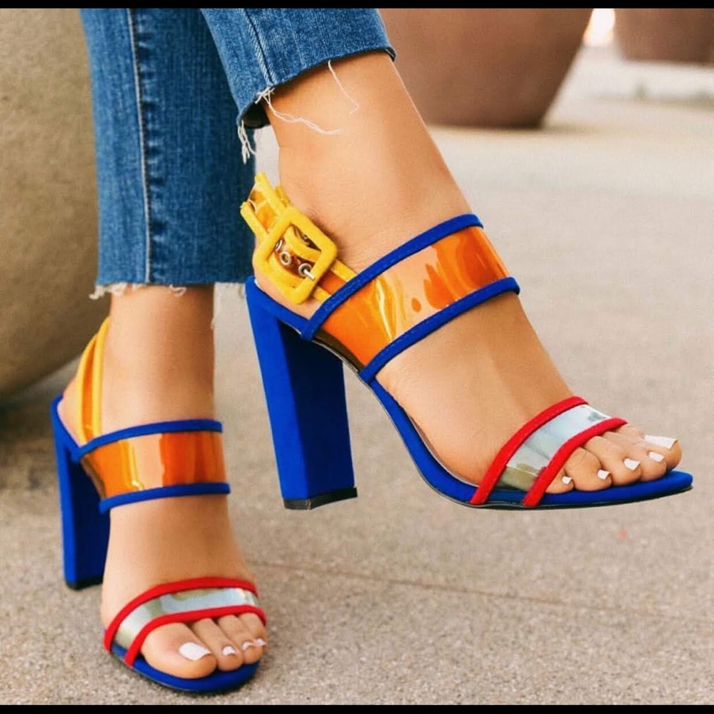 Color block heels